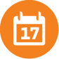Ícono de calendario naranja 