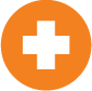 Ícono de cruz médica naranja