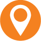 Ícono de pin de ubicación naranja